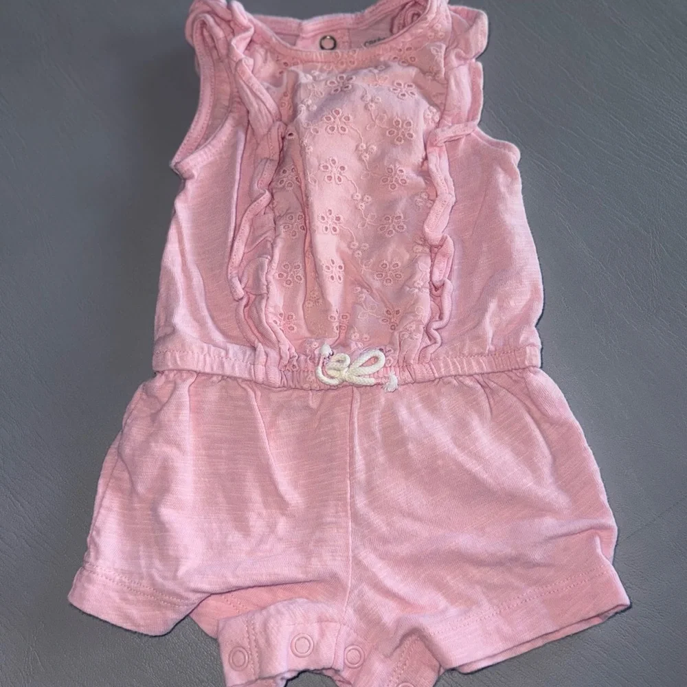 Carter's Soft Pink Baby Romper‎ with Ruffles